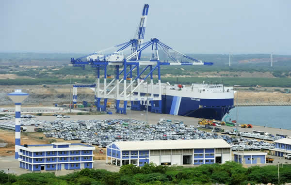 The port facility at Hambantota, Sri Lanka that was taken over by a Chinese state-owned company after Sri Lanka fell behind on its debt payments. AFP PHOTO / LAKRUWAN WANNIARACHCHI
