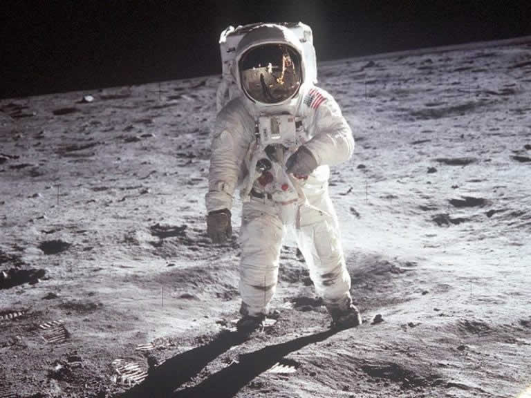 Buzz Aldrin on the lunar surface taken by Neil Armstrong