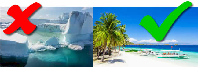 Greenland (left), Philippines (right). Which to choose?