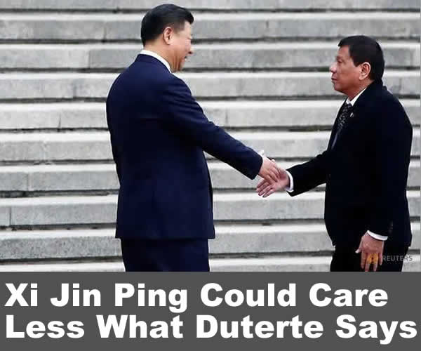 Xi Jin Ping Could Care Less What Duterte Says